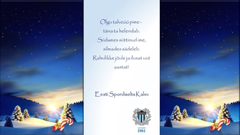 Kauneid jõule ja sportlikku uut aastat!