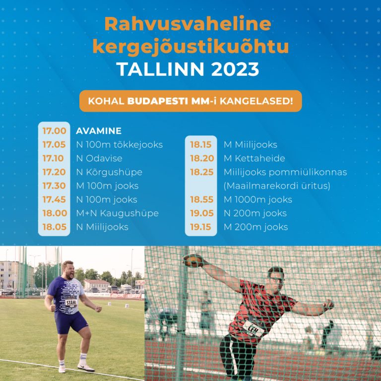 Tallinnas toimub 30. augustil vägev kergejõustikuõhtu